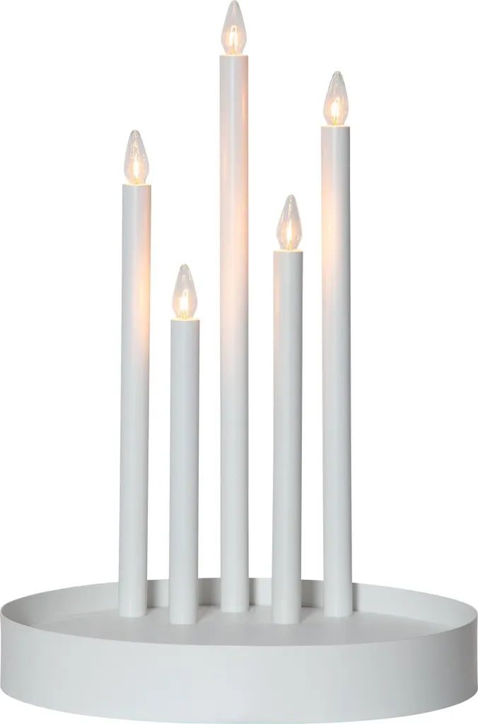 Chandelier DECO 5x3W acier blanc H46cm Ø32cm avec interrupteur à câble