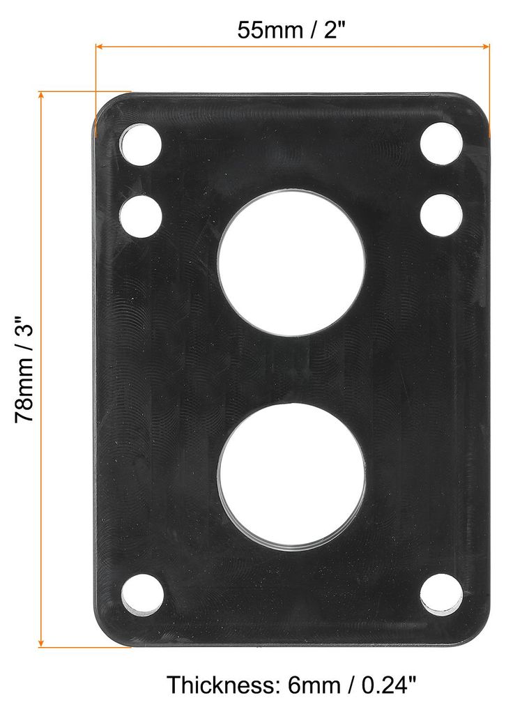 1/4" Skateboard Riser Pads, 2er Pack Polyurethan3x2" Skateboard Riser Pads Schr?ge Keil Sto?d?mpfer Pads fš¹r Skateboard Truck, Schwarz