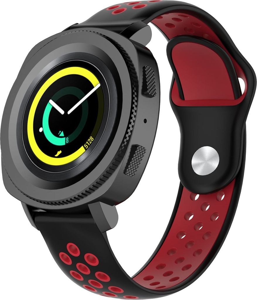 Strap-it Samsung Gear Sport Sportarmband (Schwarz / Rot)