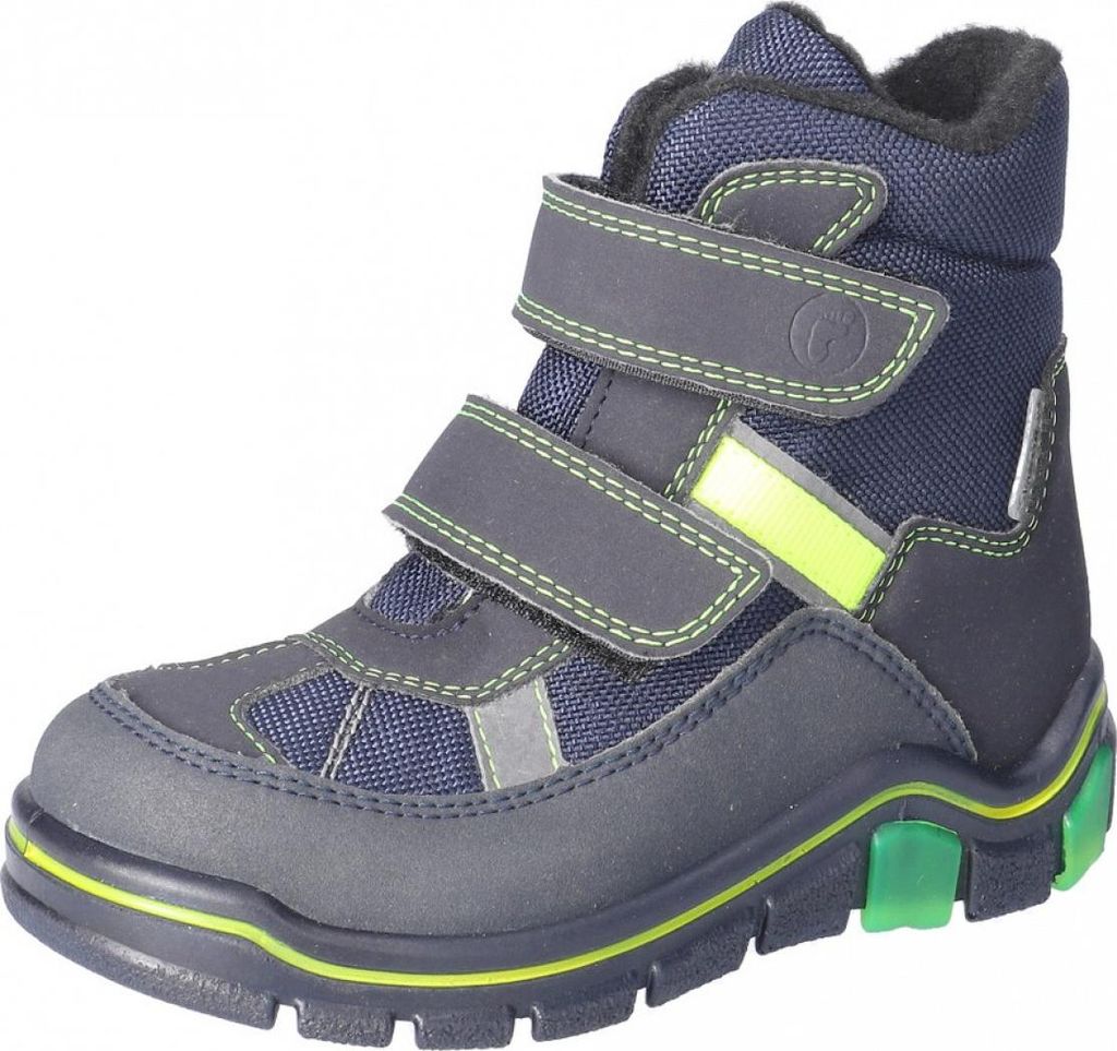 RICOSTA Waschbare Boots GABRIS von PEPINO für kalte Wintertage HighTech/Textil Klettverschluss Warmfutter Jungen see/ozean Blau/Gelb Größe 29