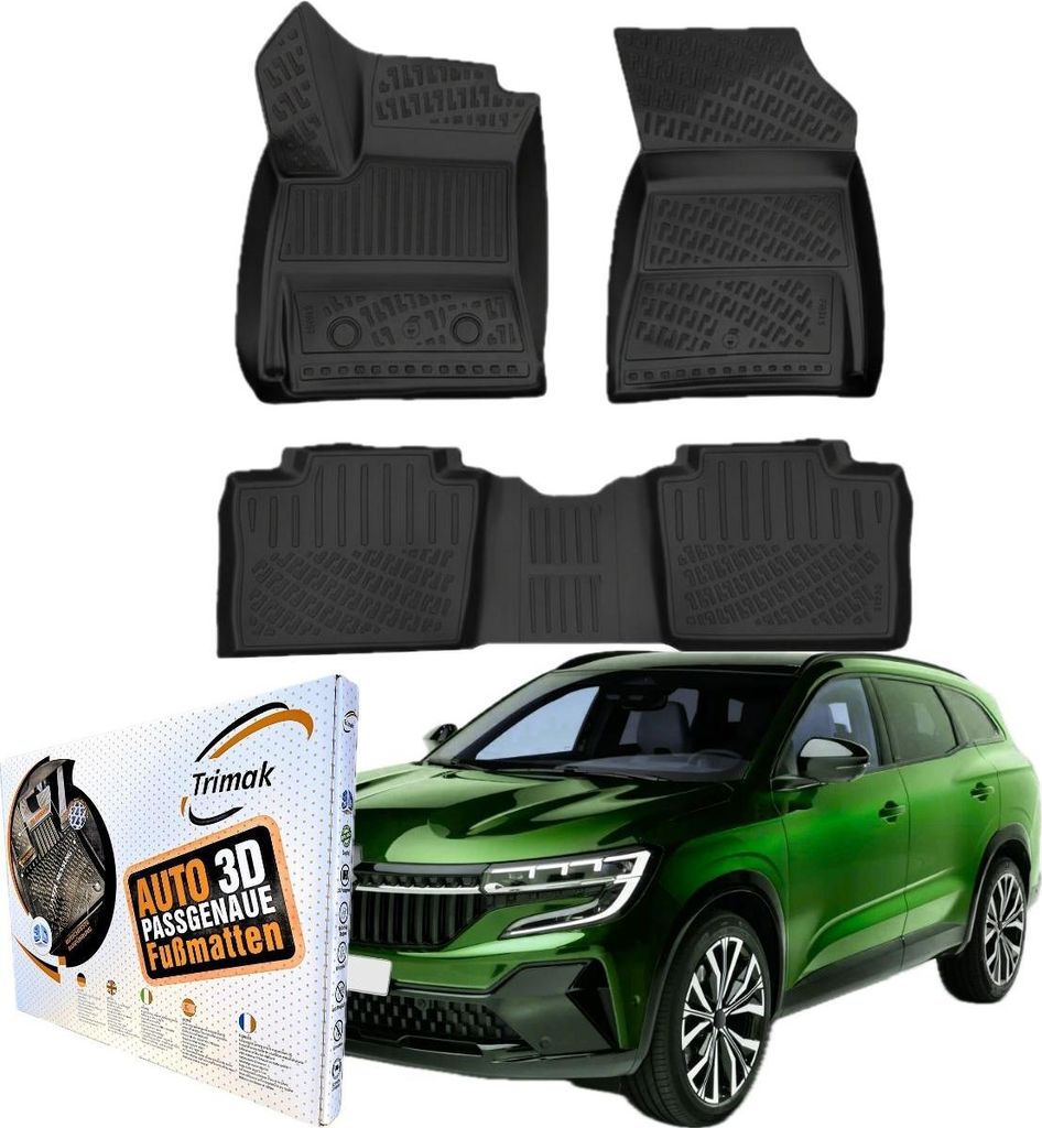Trimak Autofußmatten kompatibel mit Renault Espace VI ab 2023 Auto Allwetter Gummimatten