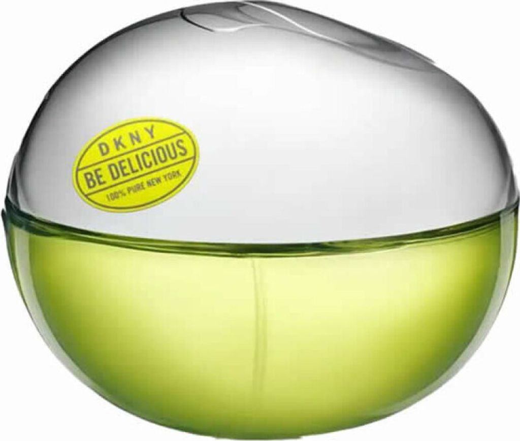 A bottle of DKNY Be Delicious perfume.