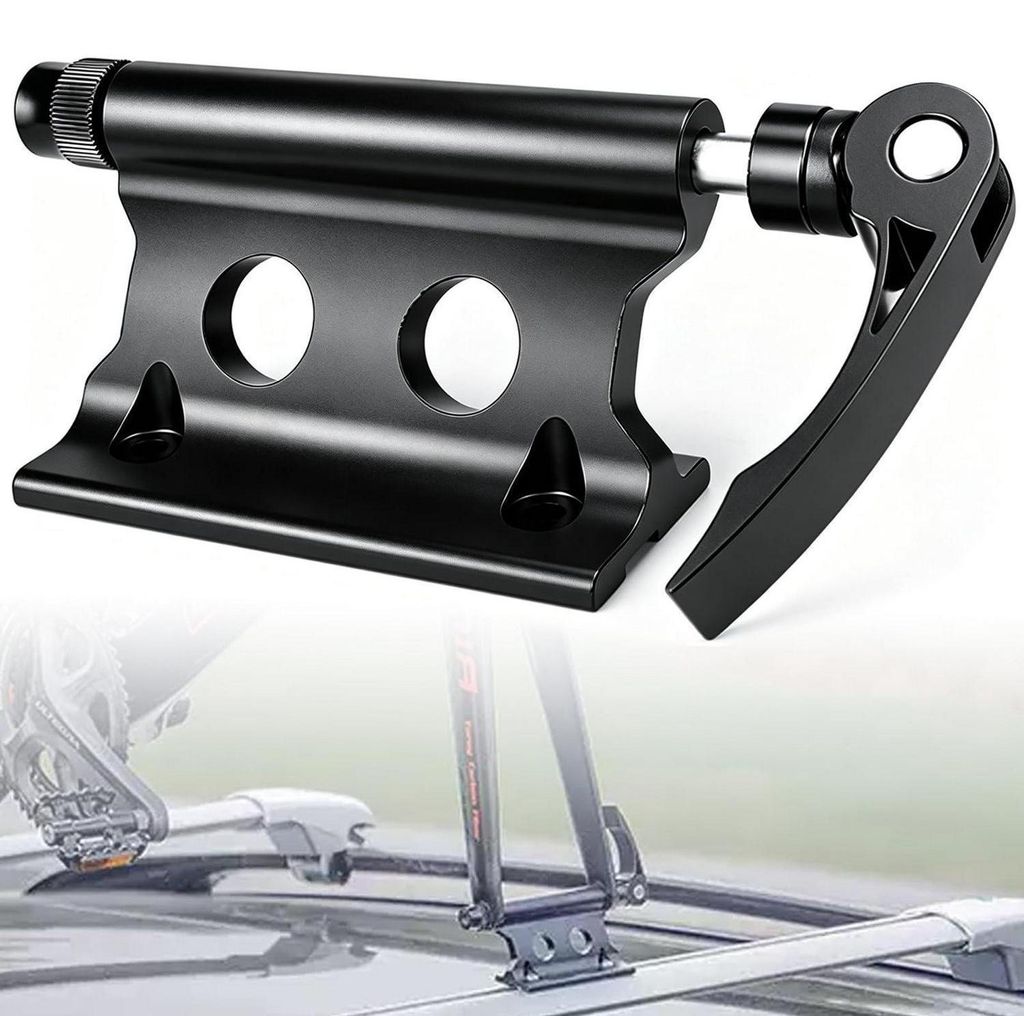 Fahrrad Gabelhalter Aluminium Schwarz mit Schnellspanner Produktbild 