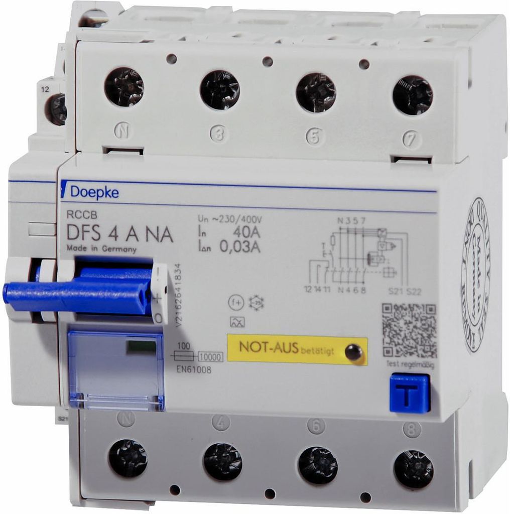 DOEPKE&CO. FI-Schutz mit Zusatz 4p 440V 63A 0,03A NOT-AUS