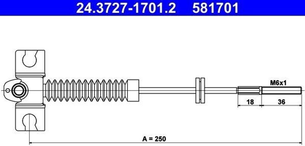 ATE 24.3727-1701.2 - OE 36402 50J10 Handbremsseil für Primera (W10), Almera I (N15)