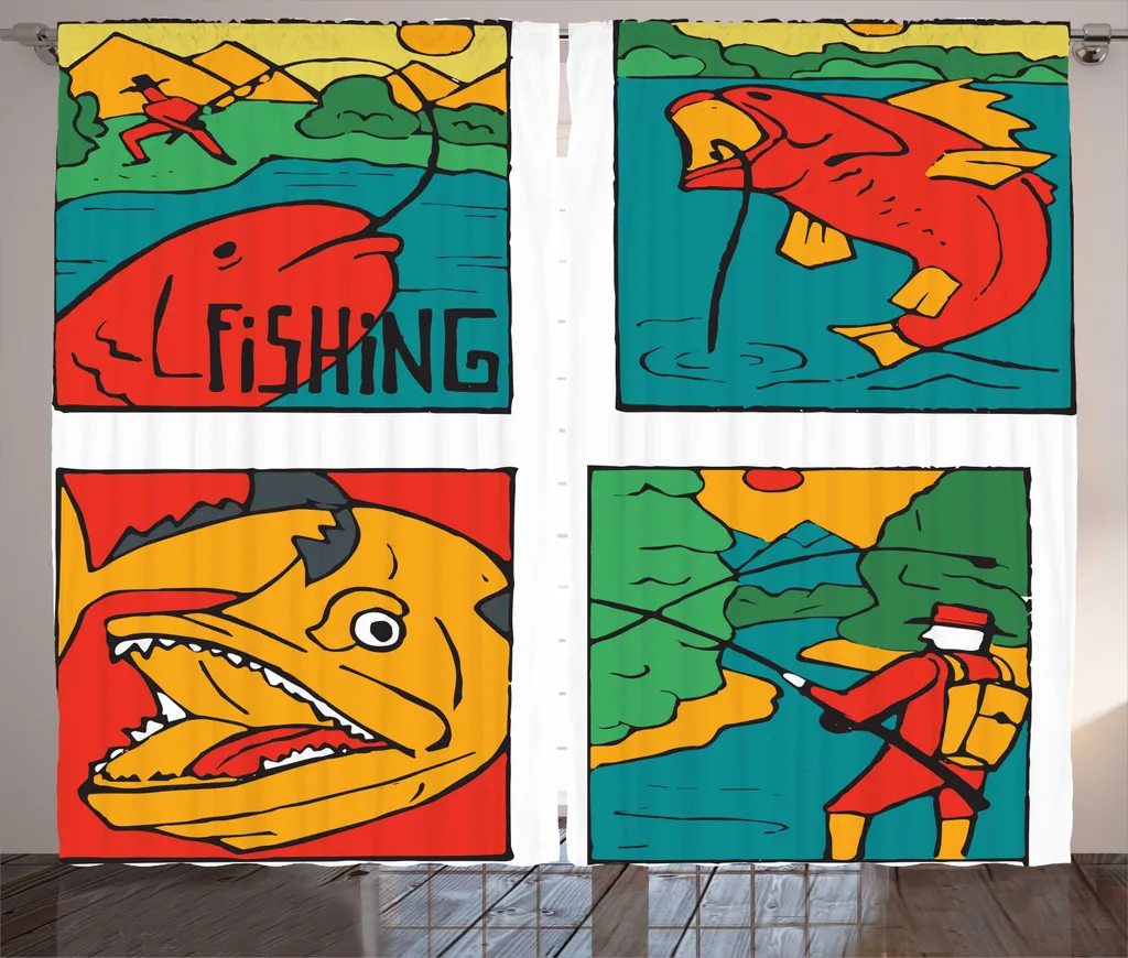 Tenda Multicolore ABAKUHAUS Gone Fishing - Soggiorno e Camera
