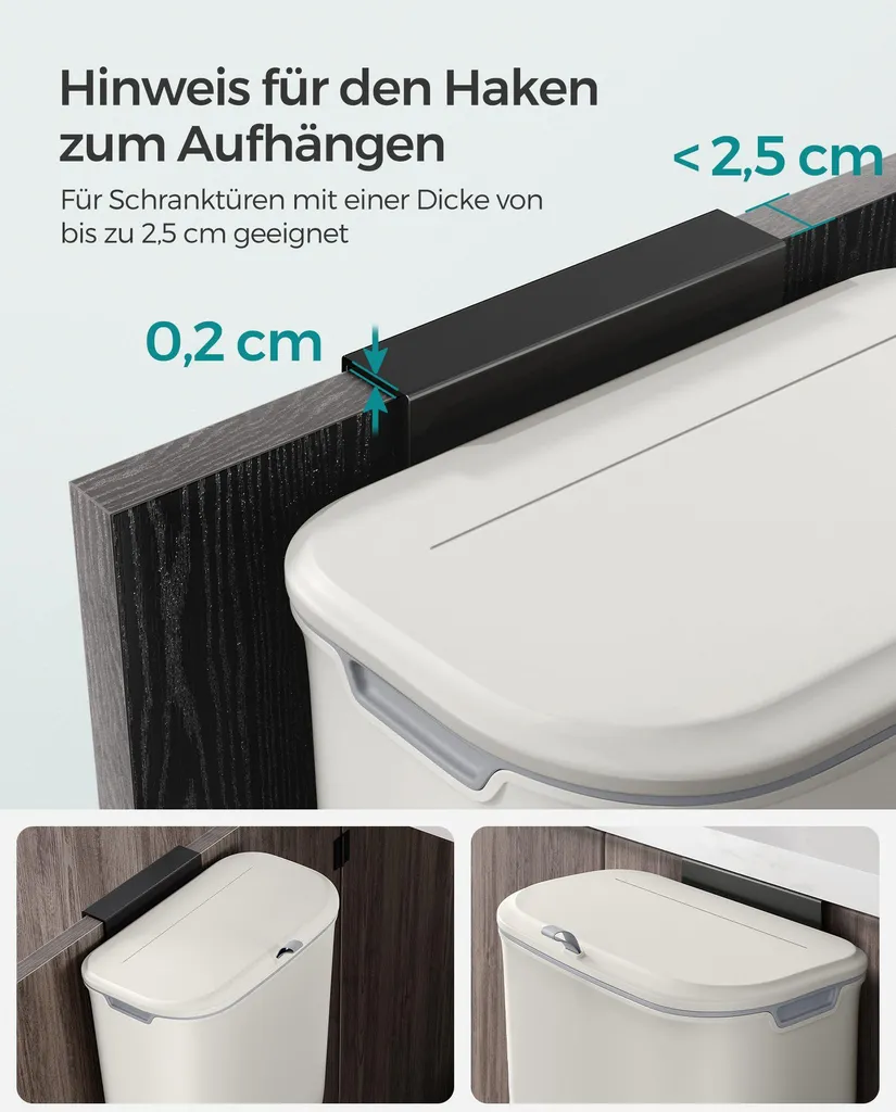 Bac à compost 9 L blanc anti-odeur - Design moderne et format compact