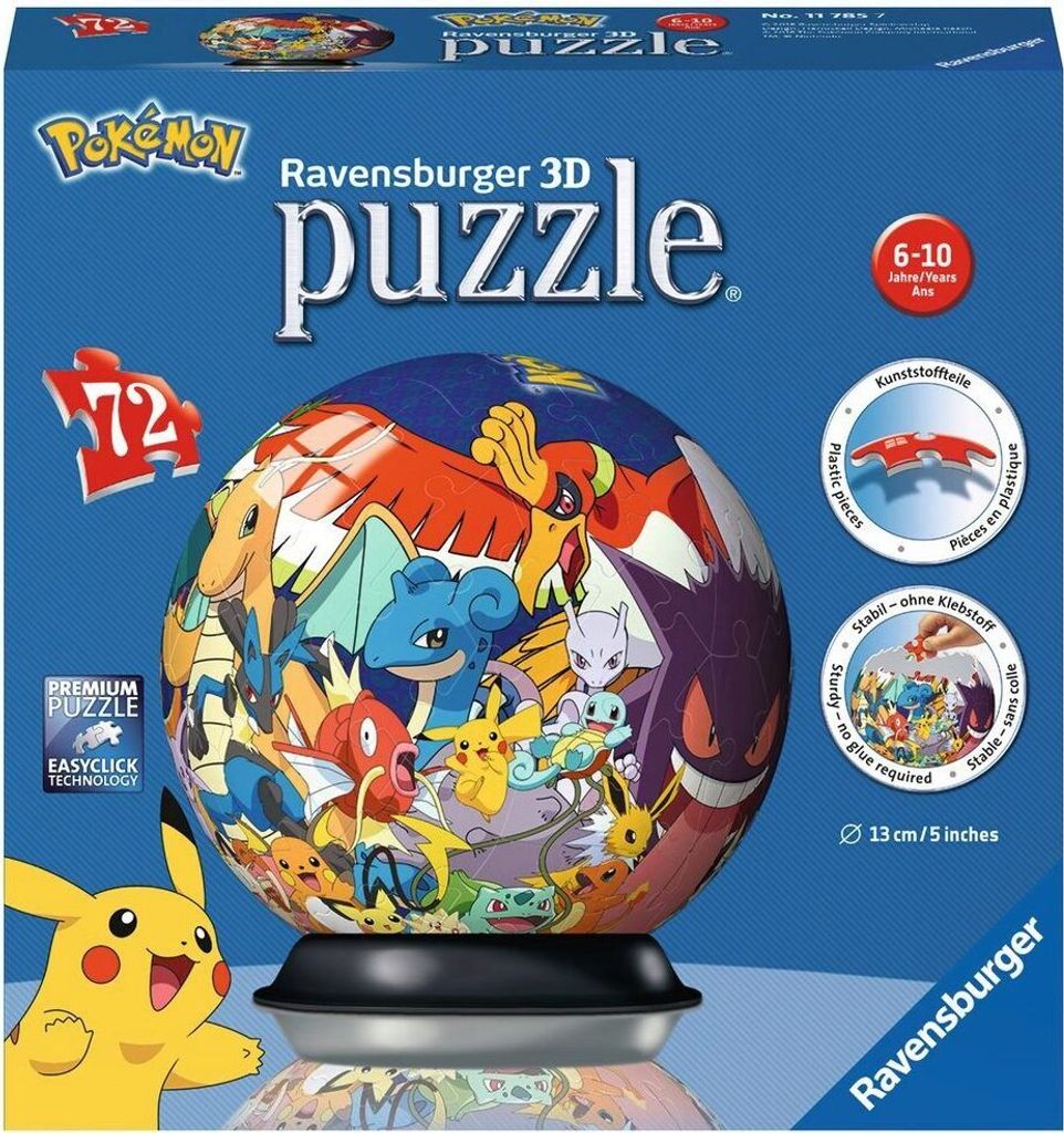 RAVENSBURGER 3D puzzleball Pokmon 72 dielikov Obrázok produktu 