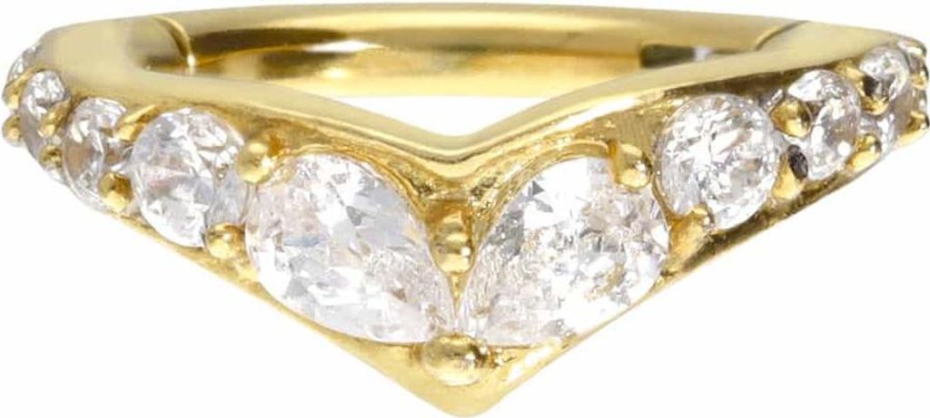 Ohrpiercing, Nasenpiercing, Septum Piercing Chirurgenstahl Segmentring Clicker DIADEM Gold Innendurchmesser: 12 mm