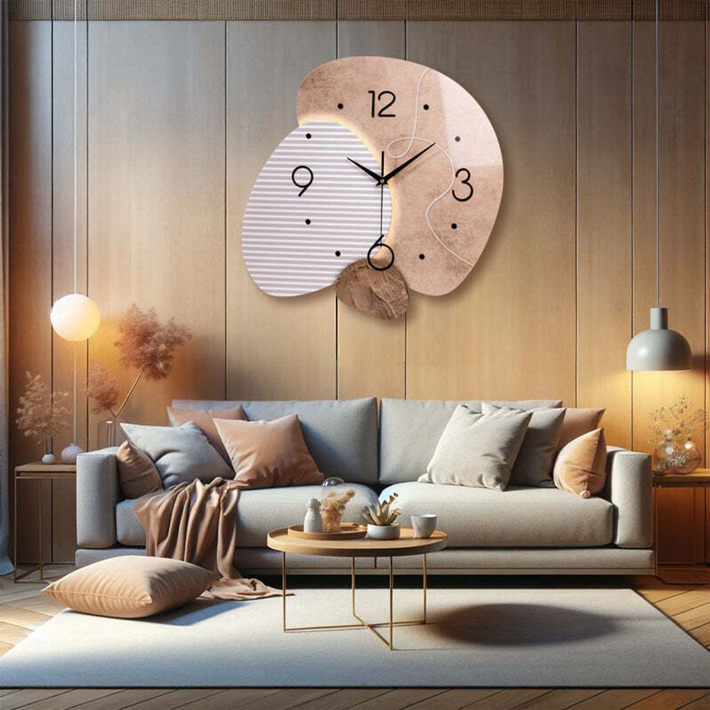 SensaHome Wanduhr Madrid – s Japandi-Design – organische Produktbild 5