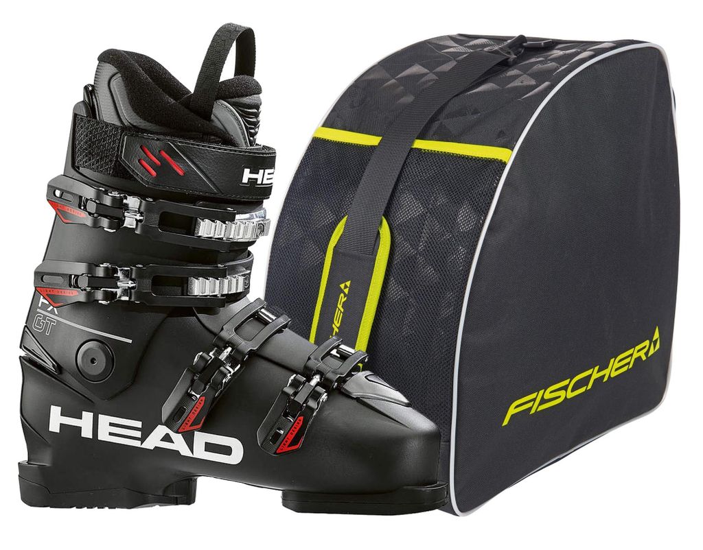 Skischuhe Head FX GT Black Flex 60 Herren Skistiefel Alpinskischuhe - inkl. Skischuhtasche Fischer Alpine Eco, Größe:MP26.5