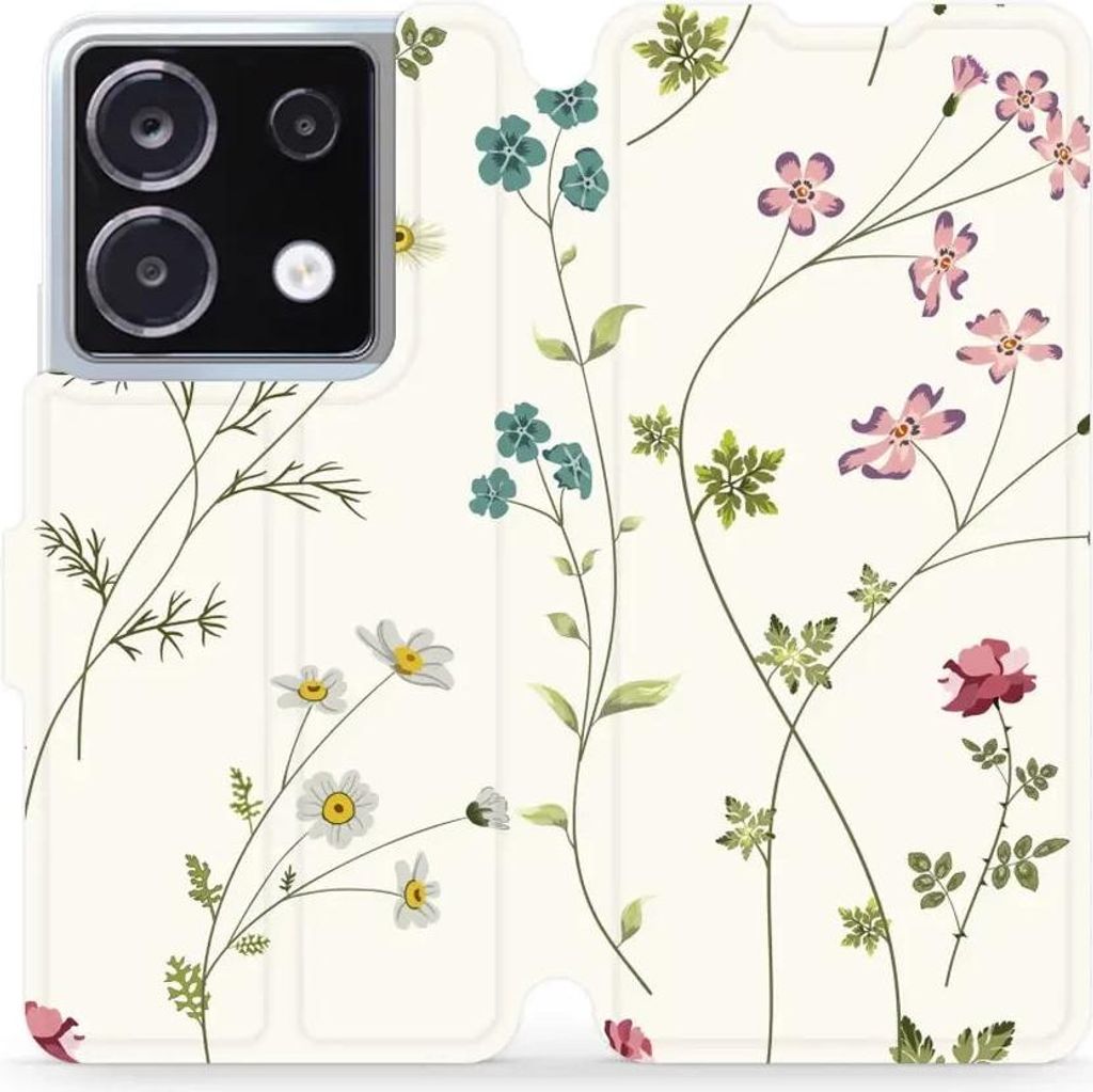 Handyhülle mit klappe für Xiaomi Poco X6, Mobiwear Book, Feldblumen
