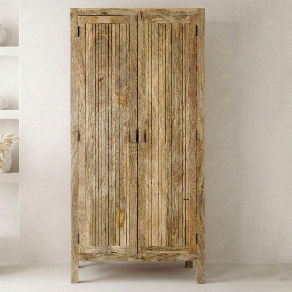 WOHNLING Armoire en bois massif de manguier naturel 187 cm Image du produit 