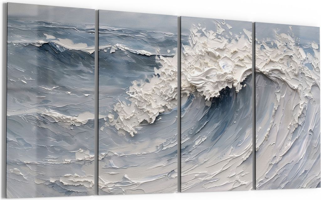 DEQORI Glasbild Echtglas 4x30x60 cm 'Sturm der Stille' Wandbilder XXL groß