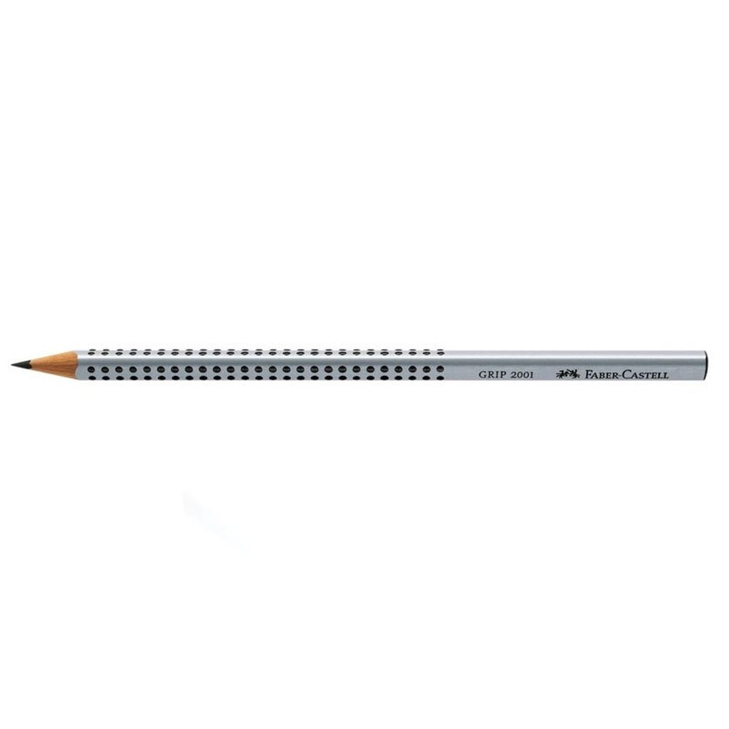FABER-CASTELL GRIP 2001 Bleistifte HB silber 12 St.