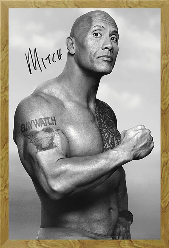 Cadre Mural Baywatch Mitch Déco Cinéma Shinsuke® Chêne et Acrylique