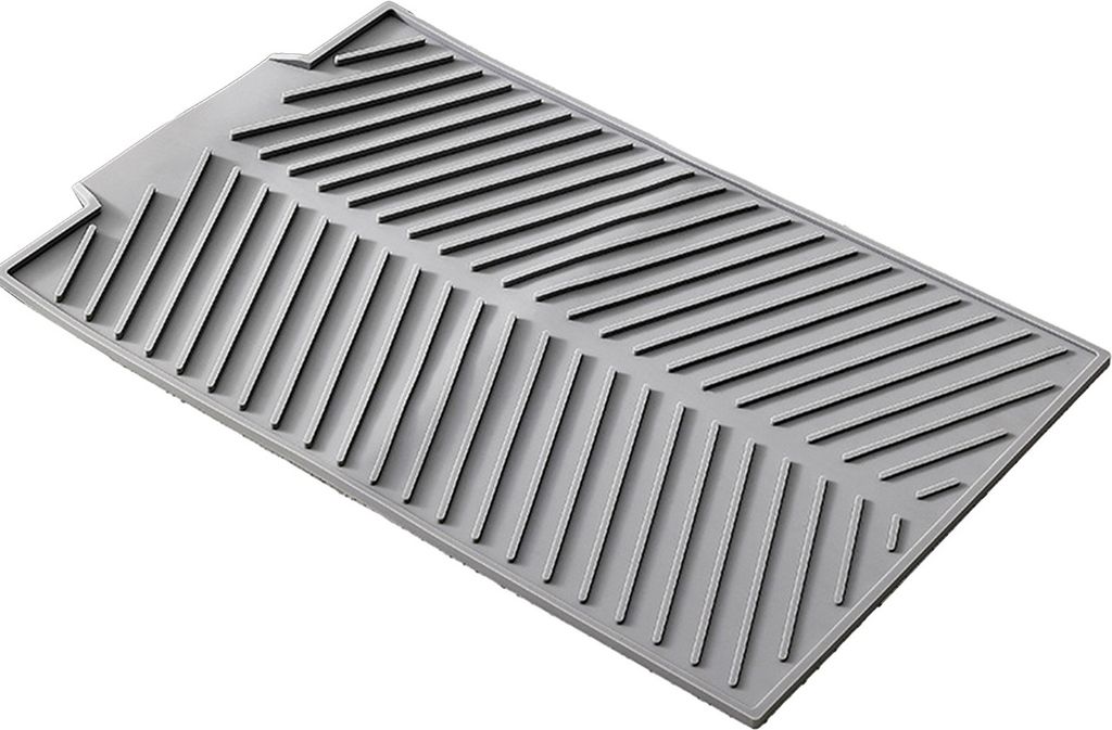 Silikon-Abtropfmatte für die Küchentheke, rutschfeste, hitzebeständige Abtropfunterlage mit integriertem Abfluss, faltbare Abtropfmatte für Ges...