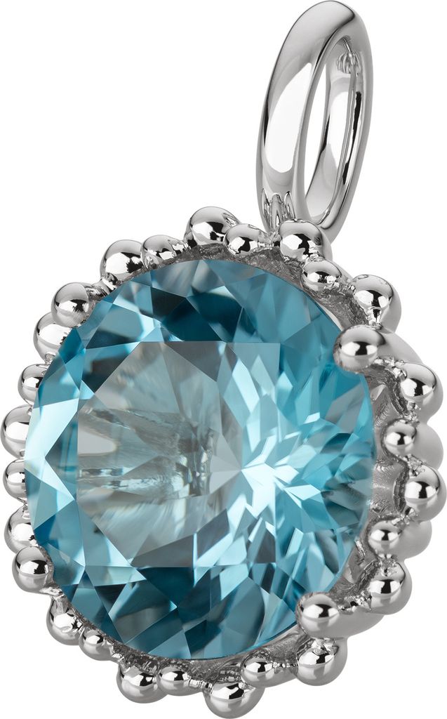 Orolino Anhänger 585/- Gold 2,1cm Silbergrau Blautopas (beh) blau 067340084-1