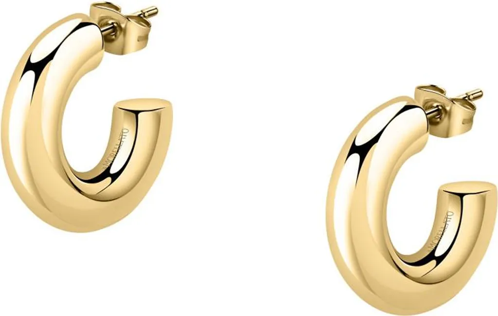 Créoles dorées pour femme : boucles d'oreilles anneaux SAUP12