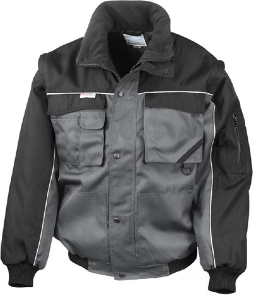 Result WORK-GUARD R71X | Workguard Heavy Duty Jacket / Arbeitsjacke - Farbe: Grey/Black - Größe: M