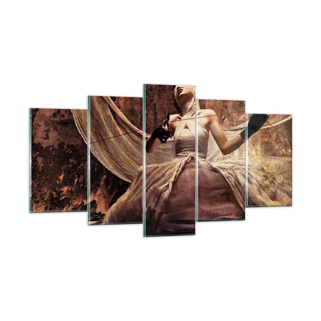 Bilder auf glas - Bandage Künstler String - 160x85cm - Glasbilder - Wandbilder - Kunstdruck - zum Aufhängen bereit - Wanddekoration aus Glas - Gl...