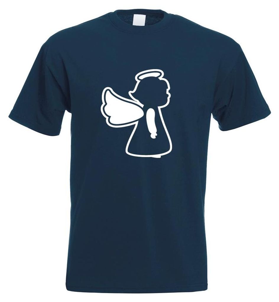 Kiwistar - T-Shirt - Navy - Schutzengel heiligen Schein Angel Motiv Bedruckt Funshirt Design Print - mit Motiv Bedruckt - Funshirt Design - Sport -...