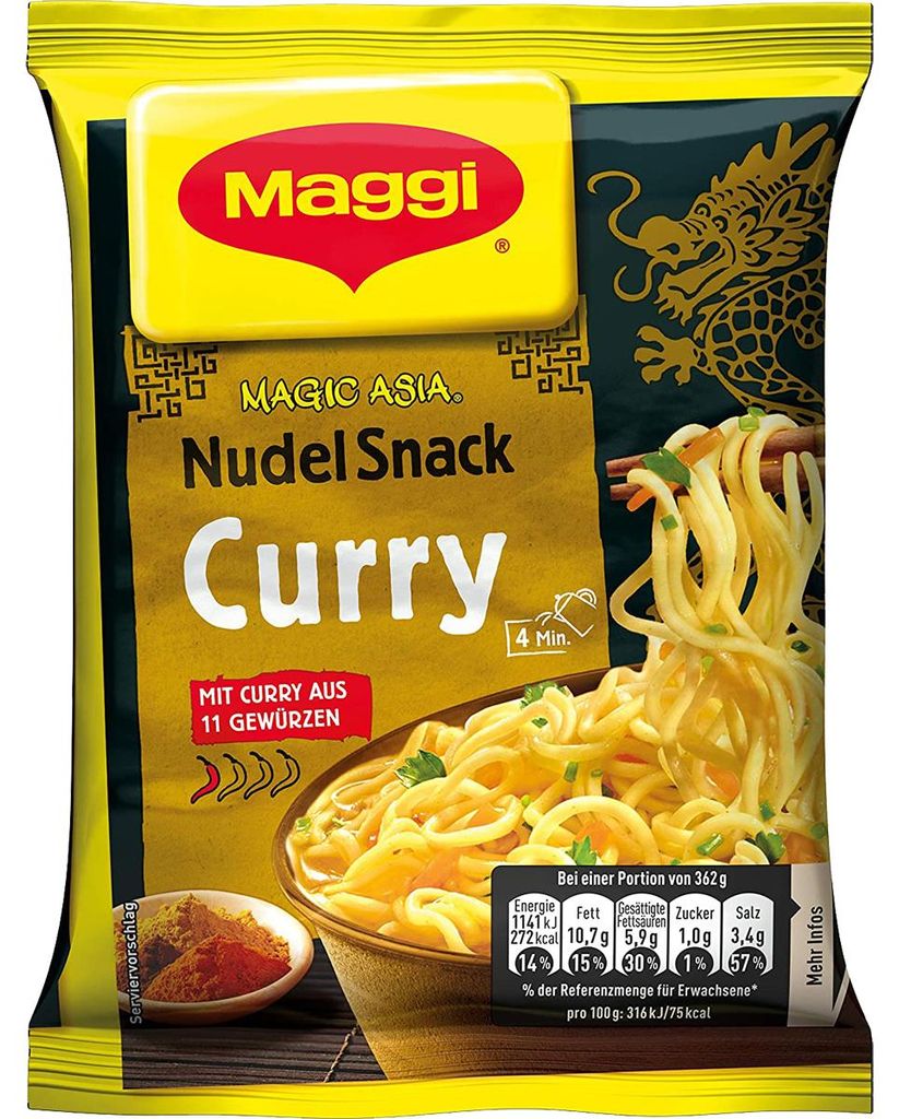 Maggi Magic Asia Noodle Snack o smaku curry makaron instant Zdjęcie produktu 