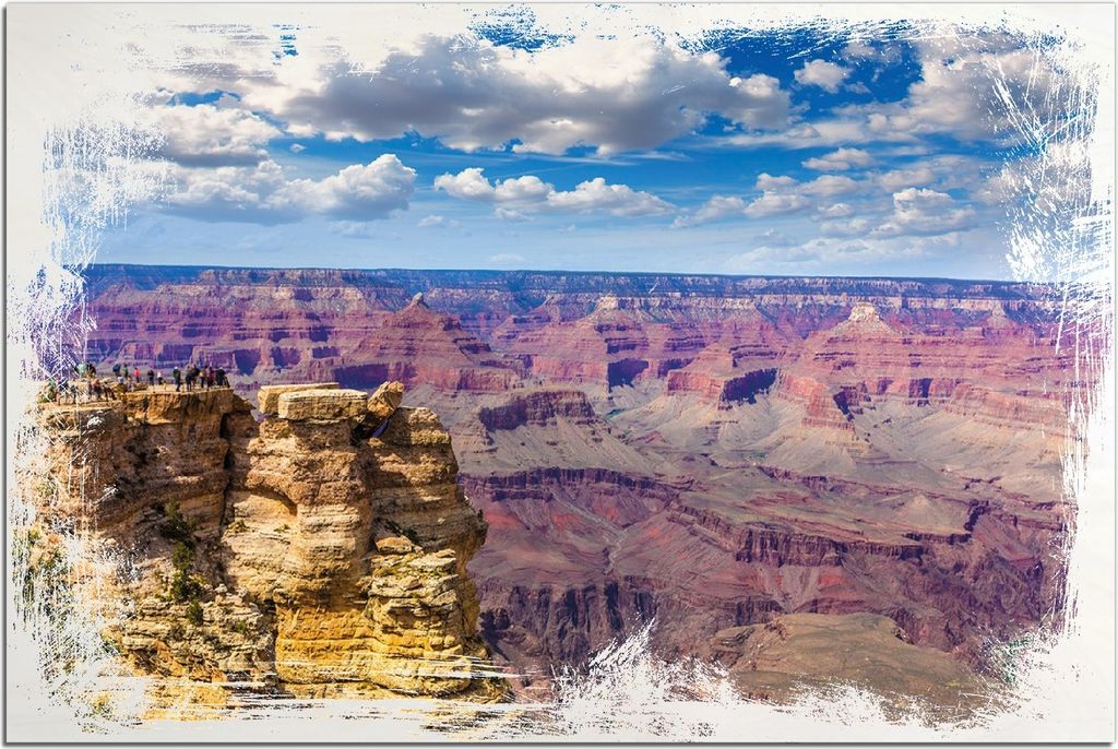 Kunstdrucke Wandbilder Holz in : Brillante Farben, Größe 60 x 90 cm Motiv Felsenschlucht im Grand Canyon Park Arizona