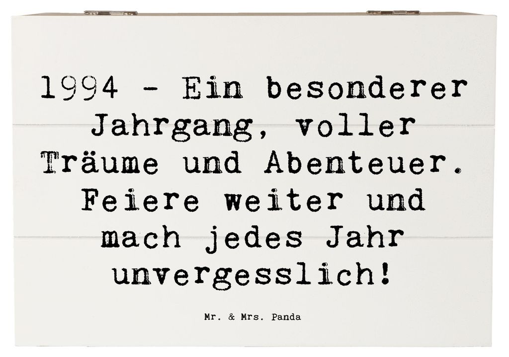 Mr. & Mrs. Panda Holzkiste Spruch 1994 Geburtstag 22 x 15 cm - Weiß - Geschenk, Alter, Jahrgang, Box, Erinnerungen, Geburtsjahr, geschenkkiste, Fe...