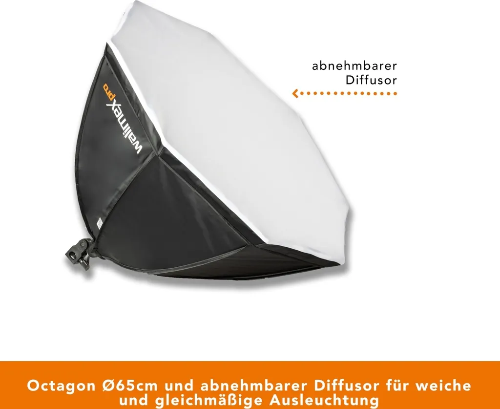 Kit d'Éclairage LED Studio Bi-color 60W avec Softbox Octogonale 65cm - 15