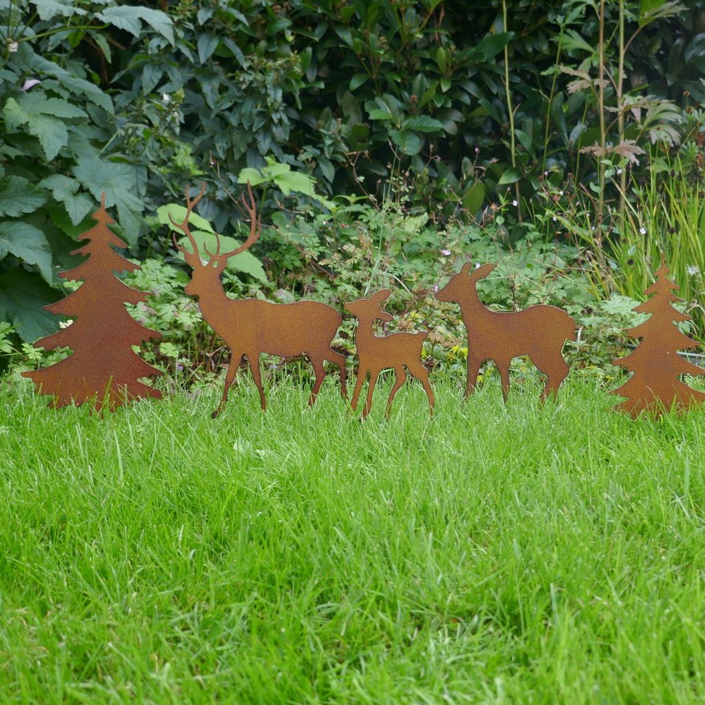 Gartenstecker Weihnachten Hirsch 2er Set Rehe Mit T Produktbild-Vorschau 2