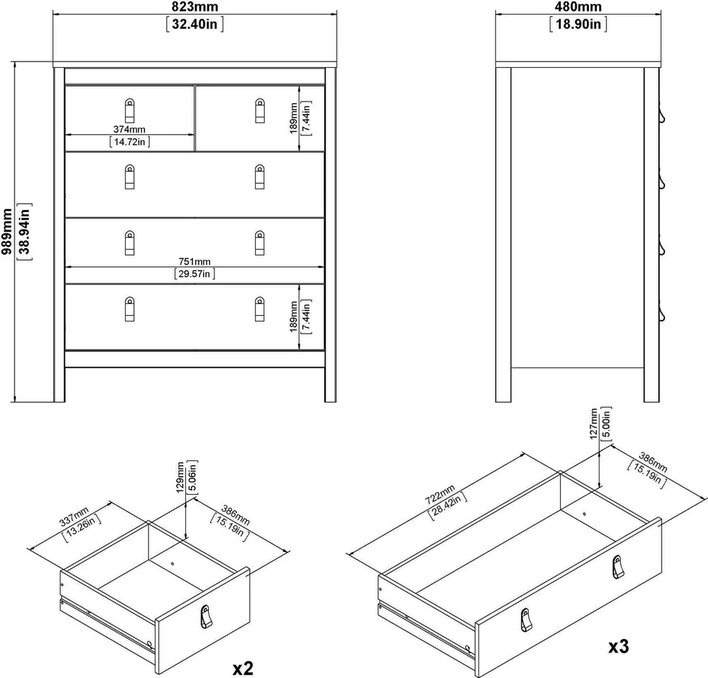 Commode blanche gain de place pour éliminer le désordre à la maison - 3