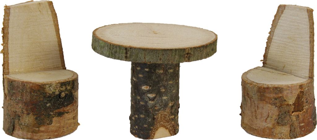 3x FADEDA Tisch mit Stühlen / Höhe:5 cm / handbemalt / detailgetreue Krippen Figuren - Weihnachten Tisch Dekoration Krippe Zubehör
