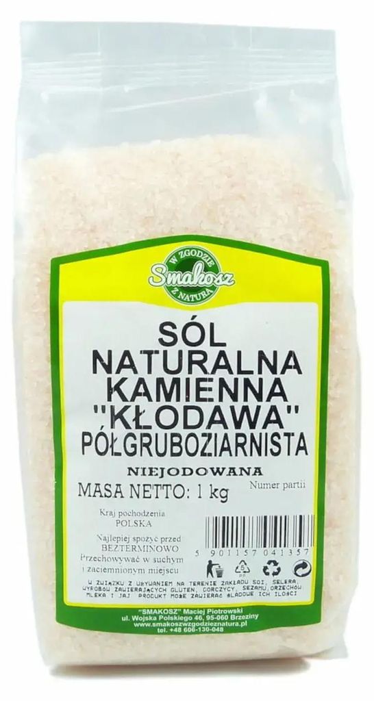 Natuurlijk Kłodawa-zout, grofkorrelig, 1 kg Productafbeelding 