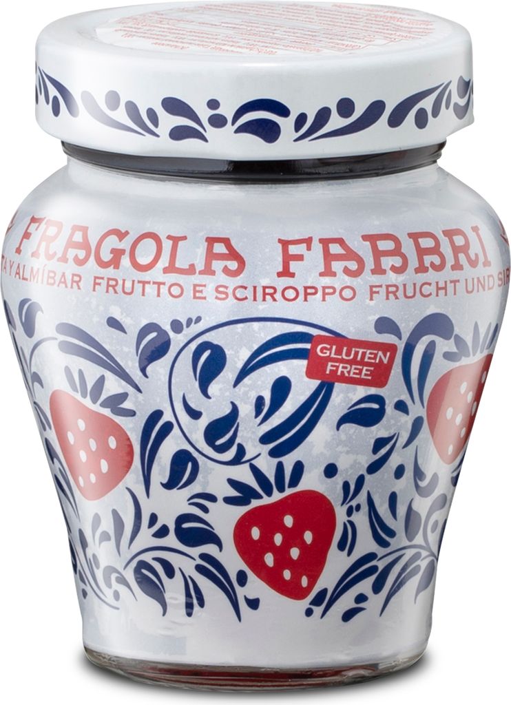 Food-United FRAGOLA FABBRI 1905 230g Erdbeeren aus Italien eingelegt und halb-kandiert in Sirup - ohne Aroma- Farb- & Konservierungsmittel, geeigne...