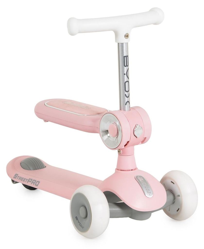 Byox StreetPro Pink 2-in-1 Kinderroller mit Licht und Sound Produktbild 