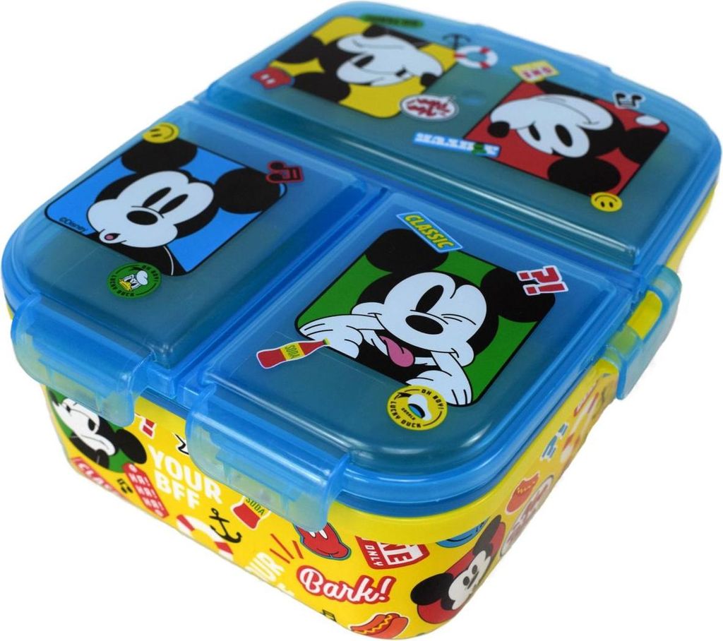 Brotdose für Kinder mit 4 Fächern Mickey Mouse Produktbild 