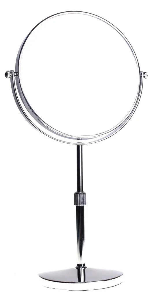 Miroir de Maquillage Grossissant 10x et Réglable en Hauteur en Chrome