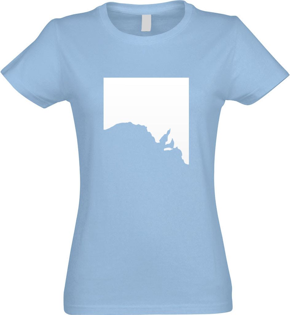 Kiwistar - T-Shirt tailliert - Damen - himmelblau - South Australia- Australien - mit Motiv Bedruckt - Funshirt Design - Sport - Freizeit - Damen - S