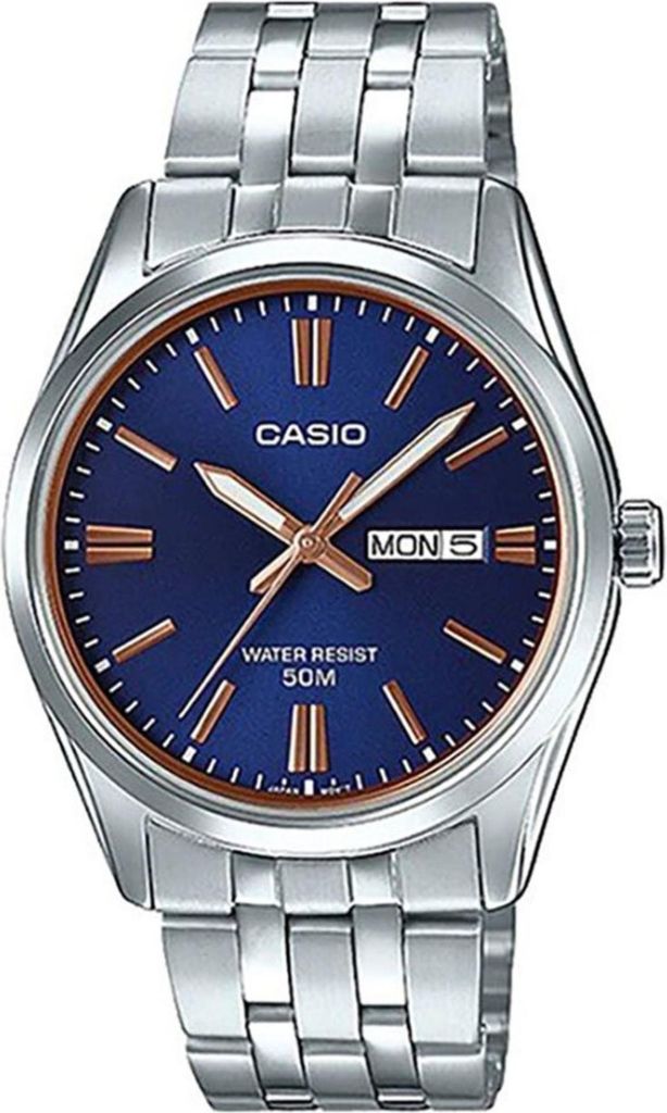 Casio Collection & Vintage Uhr Casio Enticer Modell Date, Bracelet - Blue MTP-1335D-2A2VDF