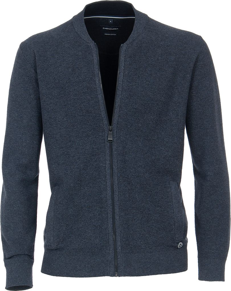 CasaModa strukturierte XXL Strickjacke blau melange