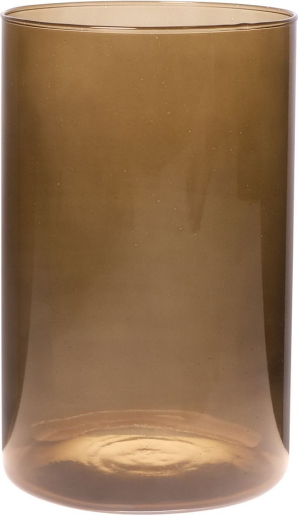 Dekoglas, Vase LEVI ESSENTIALS Zylinder Topas braun H. 21cm D. 13cm Hakbijl
