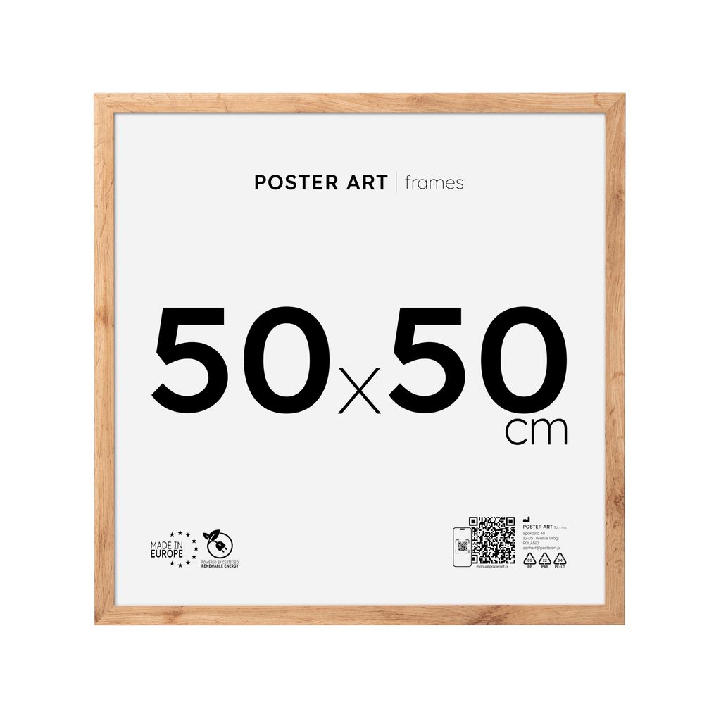 Ramka na zdjęcia i plakaty 50x50 cm, dąb Wotan, MDF – Zdjęcie produktu 