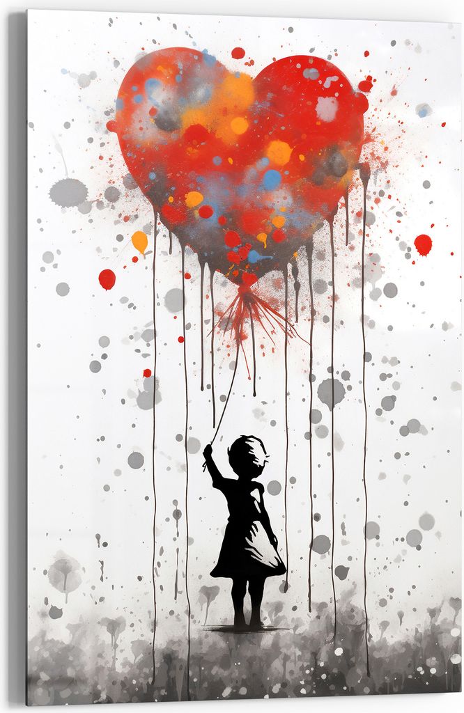 DEQOART Glasbild Echtglas 60x90 cm 'Schwerelose Liebe' Wandbild Bild modern Deko