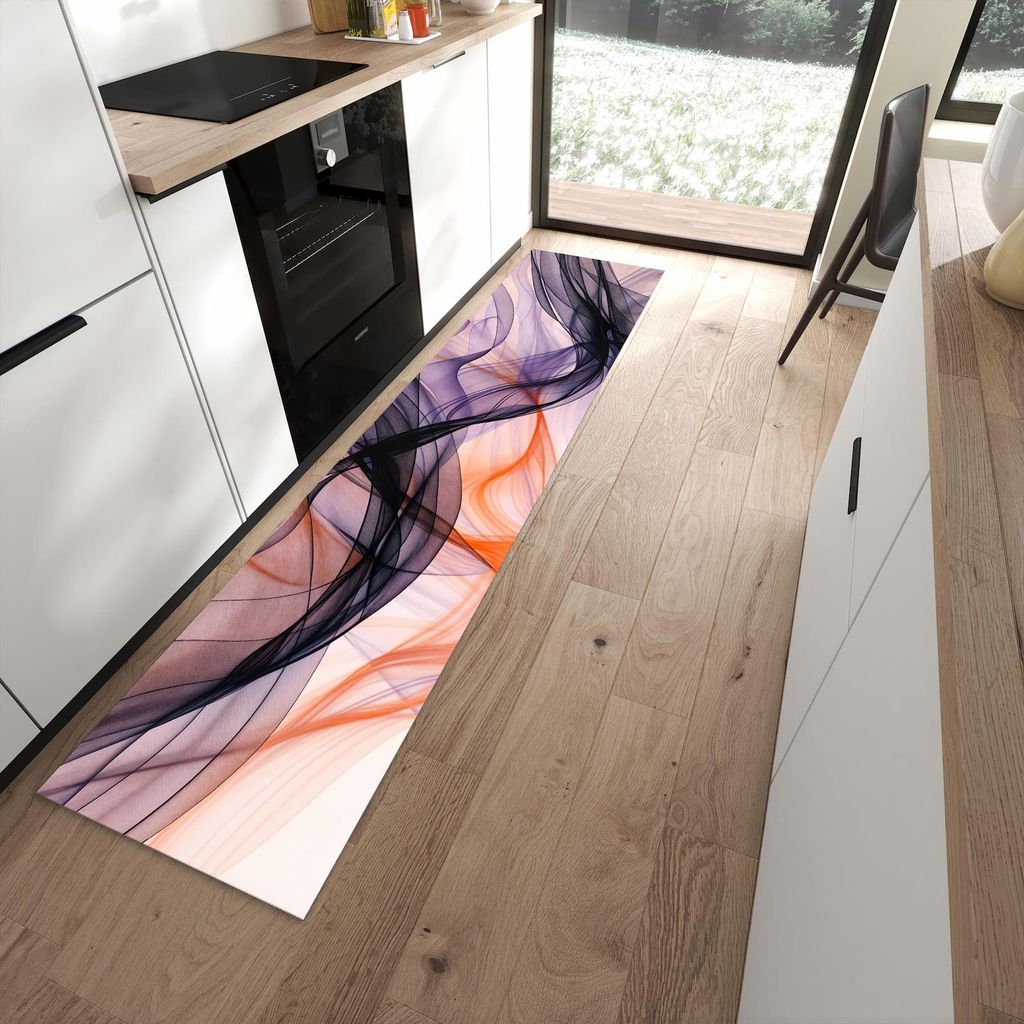 Küchenteppich 60x270cm rutschfest & abwischbar PVC Läufer - Abstrakte Bewegung