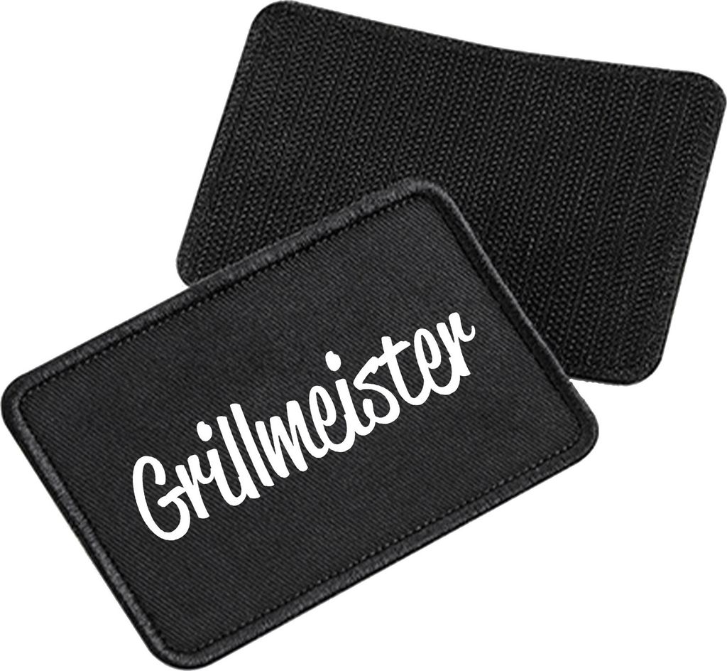 Huuraa Patch Grillmeister BBQ Black 10 x 6,5cm Baumwolle Klettpatch für Mütze Geschenkidee