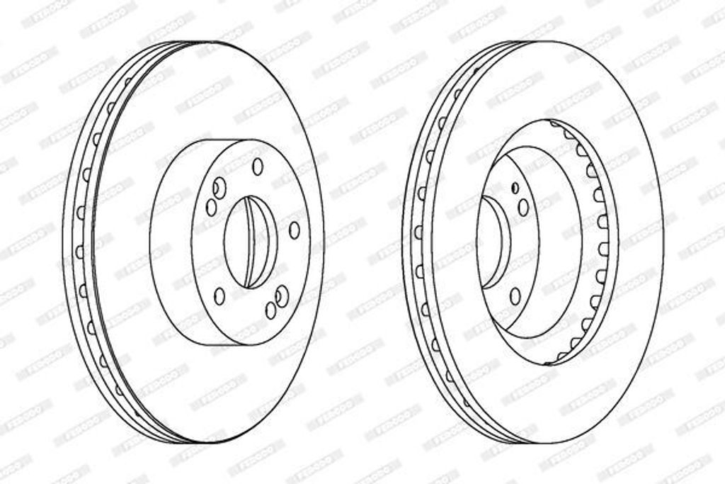 2x FERODO Bremsscheibe DDF1630C für HYUNDAI ix35 (LM EL ELH) für KIA CARENS IV