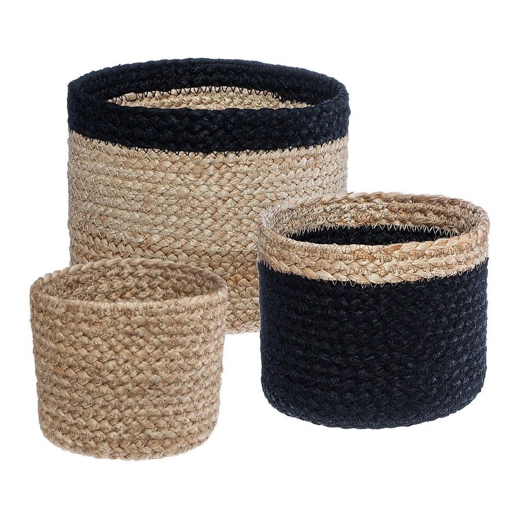 Set aus 3 jutekörben schwarz d11 16 19cm  - Atmosphera Image du produit 