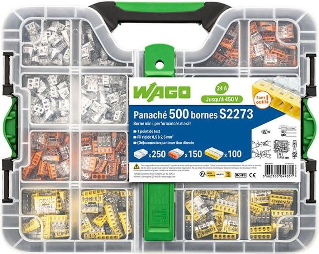 WAGO Koffer mit 500 S2273 Klemmen für professionelle Elektroinstallationen