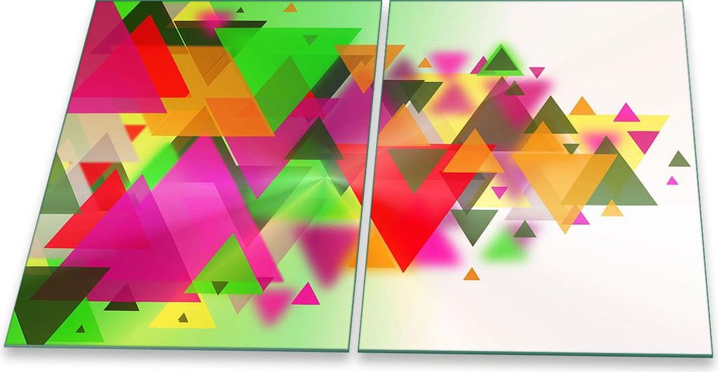 Herdabdeckplatte Glaskeramik 2-Teilig 2x40x52 Abstrakt Bunt Abdeckung Spritzschutz